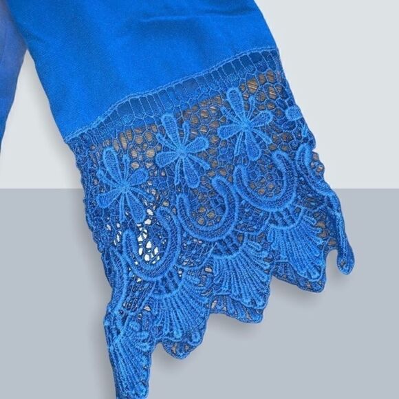 Umgee Blue Bell Sleeve Trapeze Dress Size Small - Picture 2 of 5